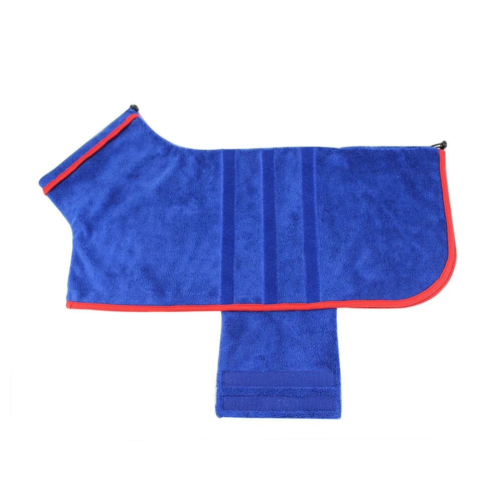 Dog Bathrobe Microfiber Quick Drying Coat Super Absorbent Luxurious Soft Pet Bath Towel Adjustable Warm Dog Bathing Supplies