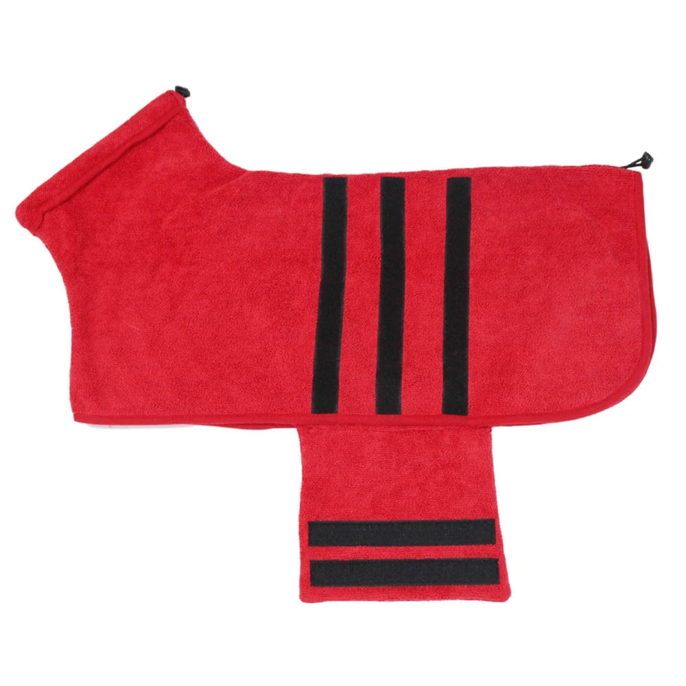 Dog Bathrobe Microfiber Quick Drying Coat Super Absorbent Luxurious Soft Pet Bath Towel Adjustable Warm Dog Bathing Supplies