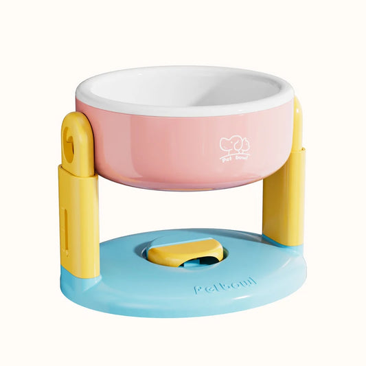 Adjustable Bottom Suction Cup Pet Bowl for Optimal Water and Food Levels for Cats and Dogs