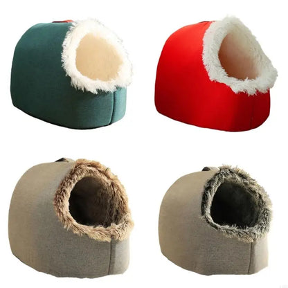 Soft Cotton Pet Bed for Small Animals - Cozy Indoor Cave for Cold Weather