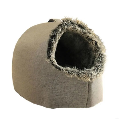 Soft Cotton Pet Bed for Small Animals - Cozy Indoor Cave for Cold Weather