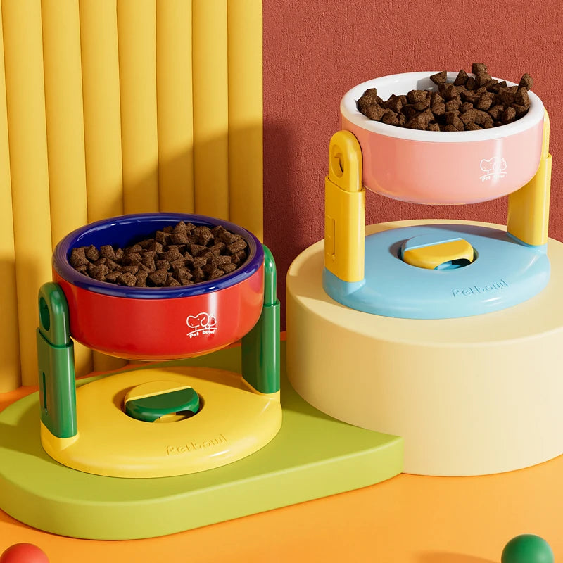 Adjustable Bottom Suction Cup Pet Bowl for Optimal Water and Food Levels for Cats and Dogs