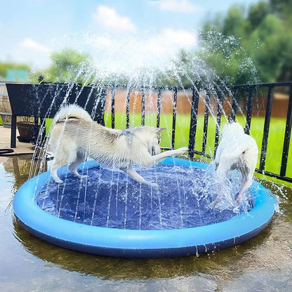 Thickened & Durable anti - Slip Splash Pad for Large Dogs - Outdoor Summer Sprinkler Toy & Water Play Mat for Backyard Fun