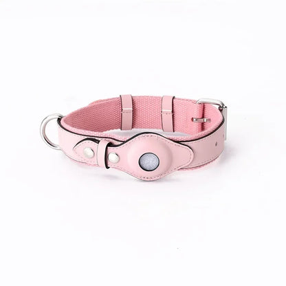Leather Dog Collar Pet Adjustable Necklaces with Luxury Design for Apple Airtag Locationpositioning Device Cover Cat Accessories
