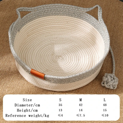 Handmade Woven Rattan Cat Bed