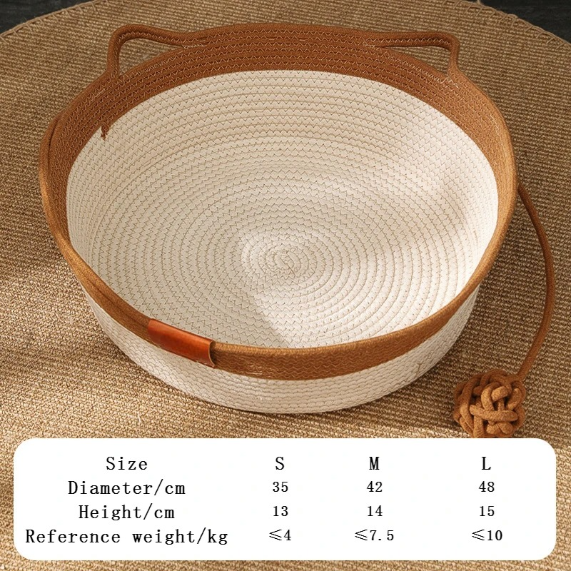 Handmade Woven Rattan Cat Bed
